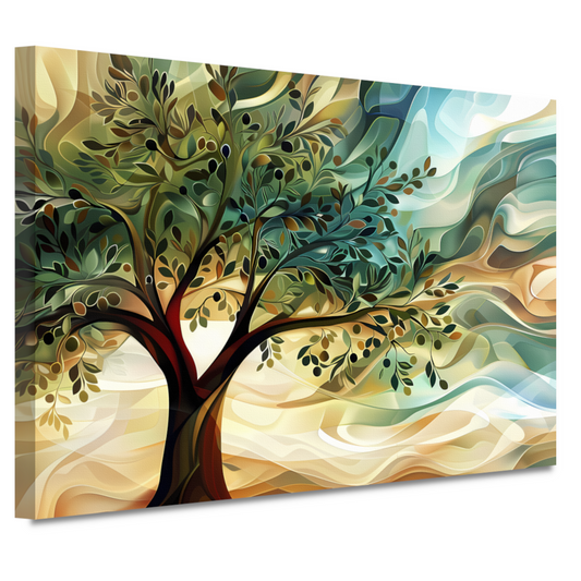 Abstracte olijfboom met takken canvas