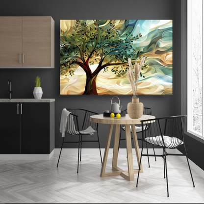 Abstracte olijfboom met takken poster