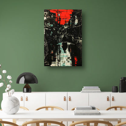 Moderne stadswandeling met dramatische reflecties acrylglas