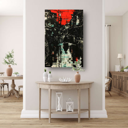 Moderne stadswandeling met dramatische reflecties acrylglas