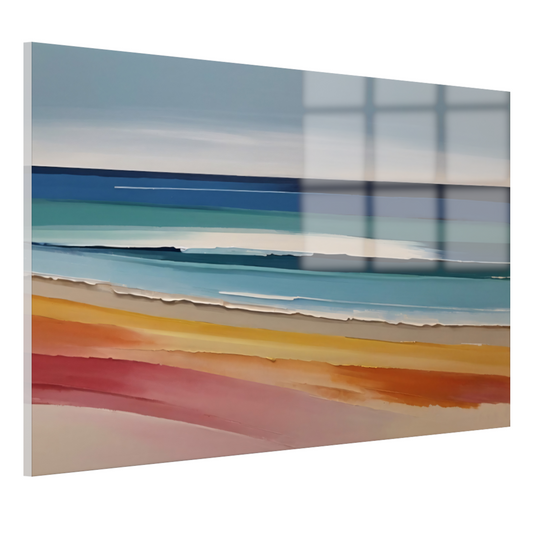 Abstract Minimalistisch Strand en Zee Tafereel acrylglas