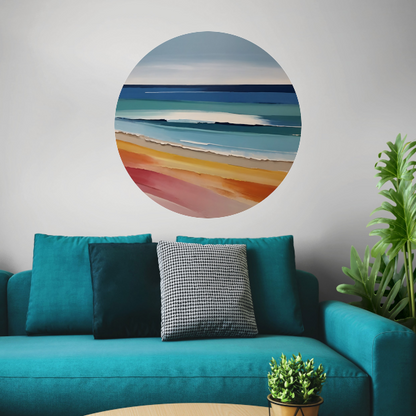 Abstract Minimalistisch Strand en Zee Tafereel forex muurcirkel