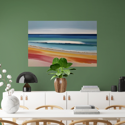 Abstract Minimalistisch Strand en Zee Tafereel acrylglas