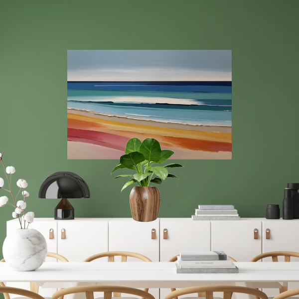 Abstract Minimalistisch Strand en Zee Tafereel poster