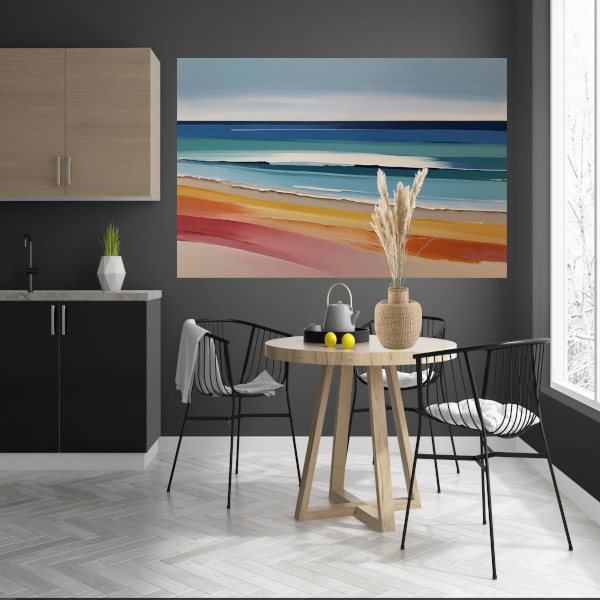 Abstract Minimalistisch Strand en Zee Tafereel poster