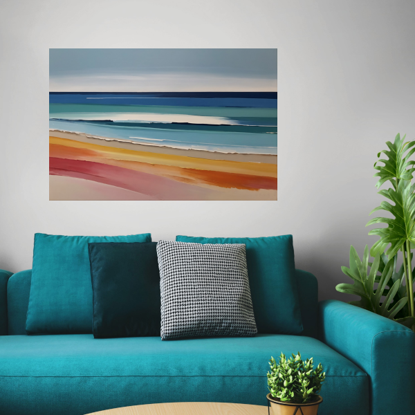 Abstract Minimalistisch Strand en Zee Tafereel poster