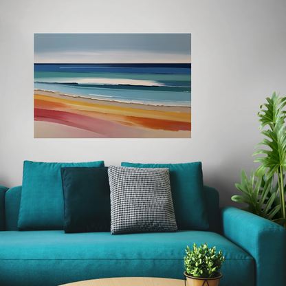 Abstract Minimalistisch Strand en Zee Tafereel poster