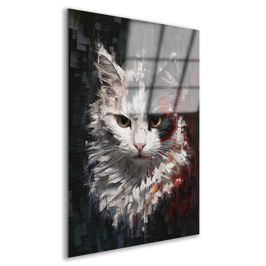 Abstracte Kat met Levendige Ogen acrylglas