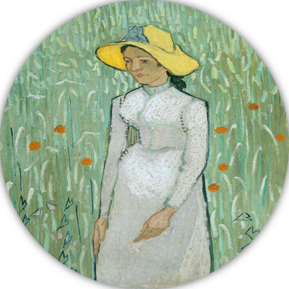 Meisje in het wit - Vincent van Gogh aluminium muurcirkel