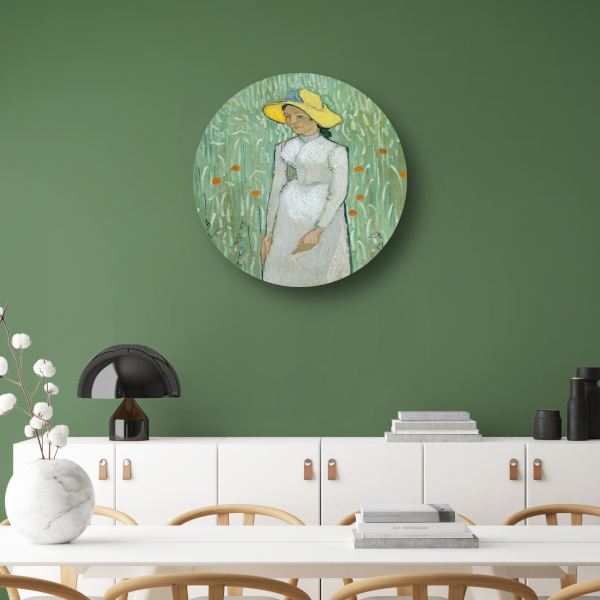 Meisje in het wit - Vincent van Gogh aluminium muurcirkel