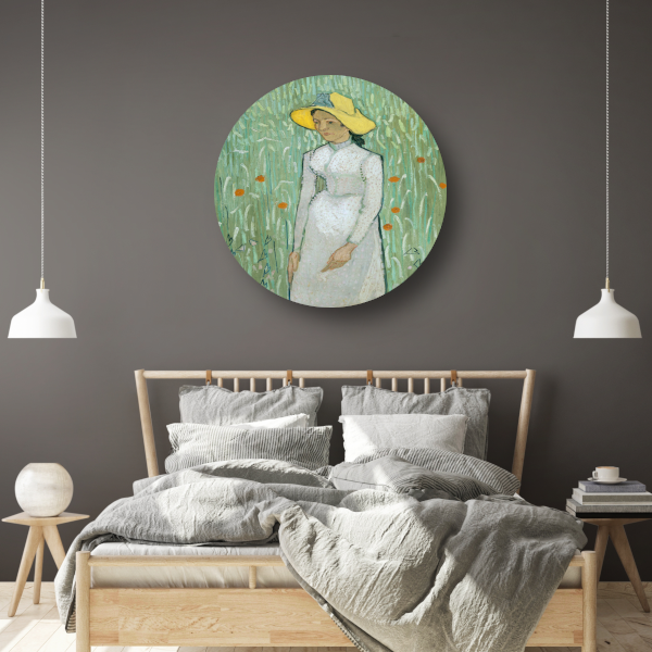 Meisje in het wit - Vincent van Gogh aluminium muurcirkel