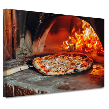 Traditionele houtoven pizza canvas