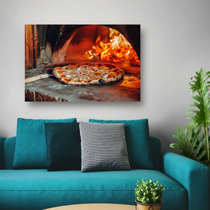 Traditionele houtoven pizza canvas