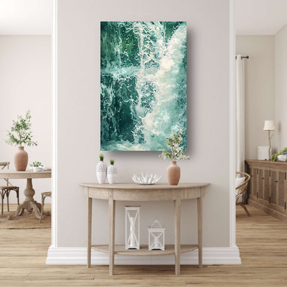 Abstracte dynamische waterval digitale kunst canvas