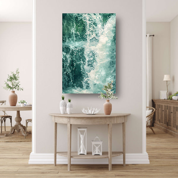 Abstracte dynamische waterval digitale kunst poster