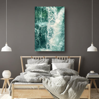 Abstracte dynamische waterval digitale kunst canvas