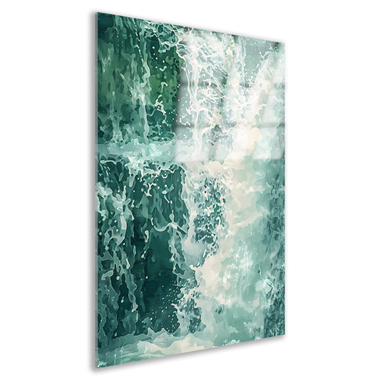 Abstracte dynamische waterval digitale kunst acrylglas