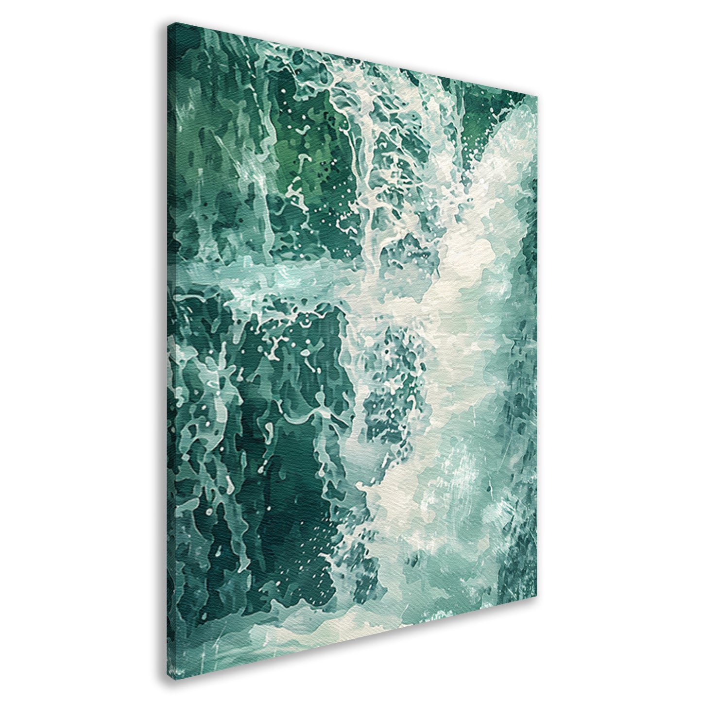 Abstracte dynamische waterval digitale kunst canvas