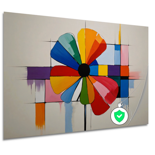 Abstracte Bloem in Mondriaan Stijl poster