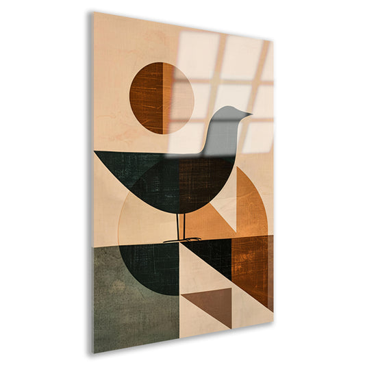 Abstracte vogel met geometrische vormen acrylglas