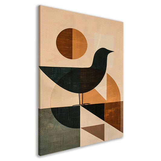 Abstracte vogel met geometrische vormen canvas