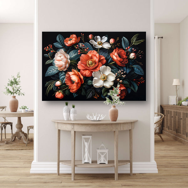 Abstract lijnencompositie canvas met baklijst