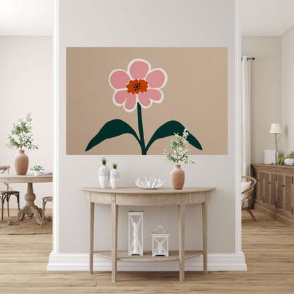 Eenvoudige Elegantie van een Roze Bloesem canvas met baklijst