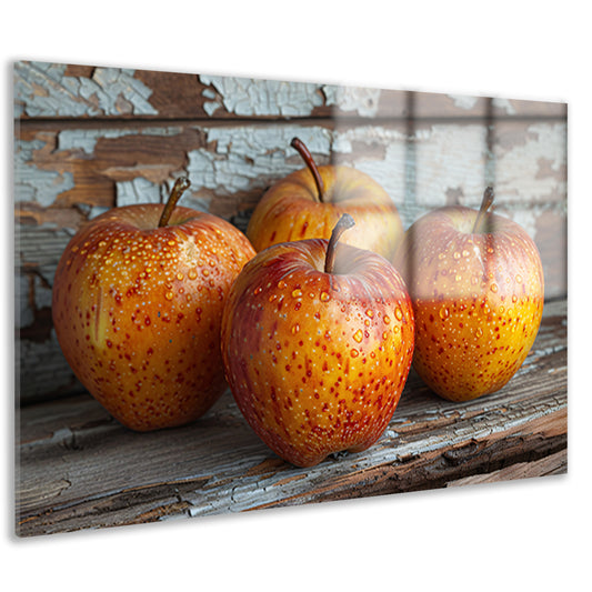 Minimalistisch stilleven met appels acrylglas
