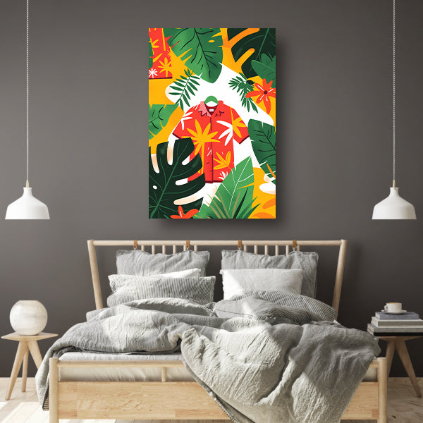 Kleurrijk Tropisch Bloemenshirt acrylglas