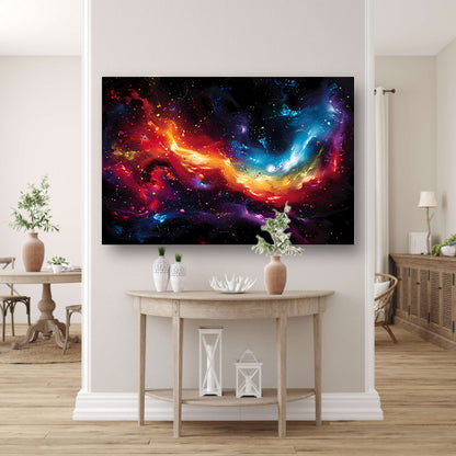 Abstract Sterrenstelsel canvas met baklijst