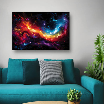 Abstract Sterrenstelsel canvas met baklijst