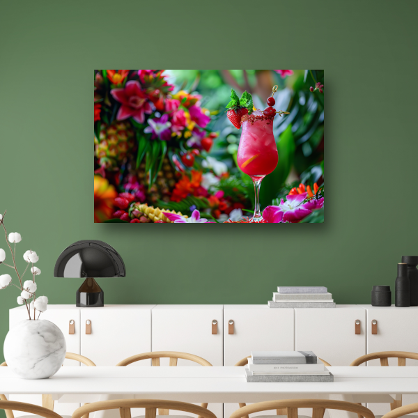Minimalistische Drank Compositie canvas met baklijst