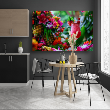 Minimalistische Drank Compositie canvas met baklijst