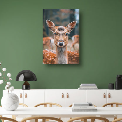 Portret van een nieuwsgierig hert canvas