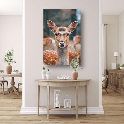 Portret van een nieuwsgierig hert canvas