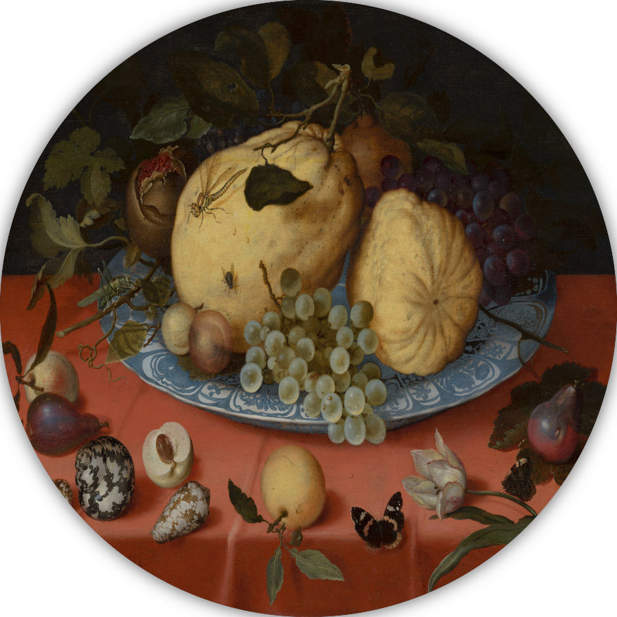 Fruitstilleven met schelpen en tulp - Balthasar van der Ast forex muurcirkel