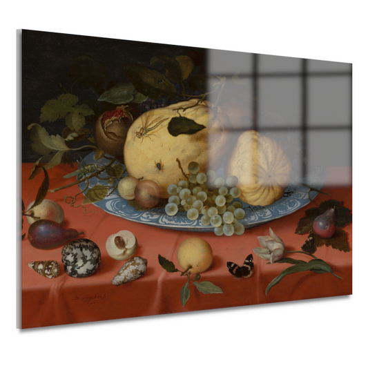 Fruitstilleven met schelpen en tulp - Balthasar van der Ast acrylglas