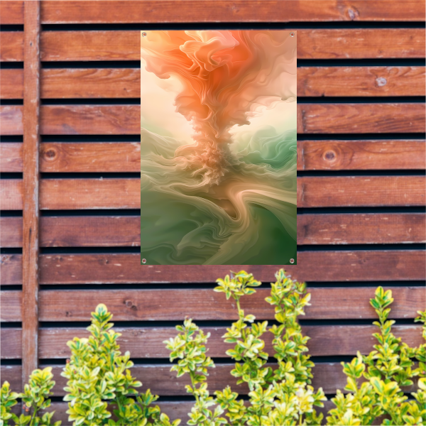 Abstracte kleurrijke wolken en lichtgloed tuinposter