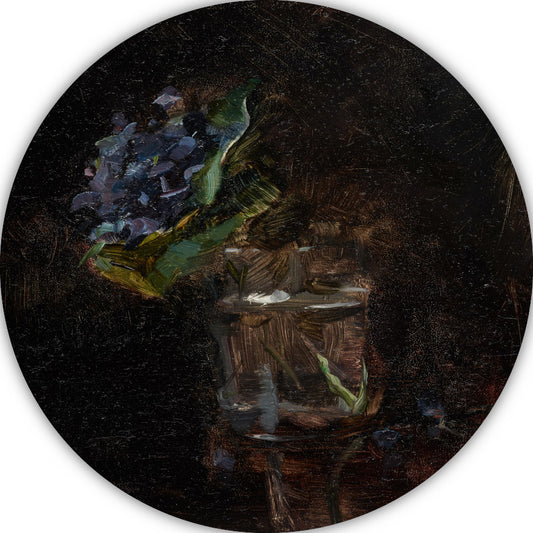 Boeket viooltjes in een vaas - Henri de Toulouse-Lautrec aluminium muurcirkel