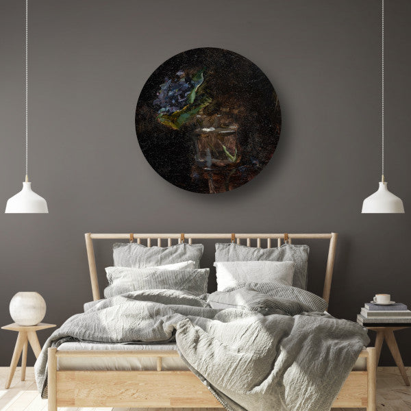 Boeket viooltjes in een vaas - Henri de Toulouse-Lautrec aluminium muurcirkel