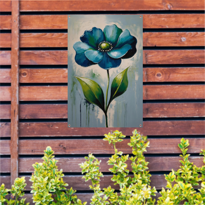 Impressionistische Blauwe Bloem tuinposter