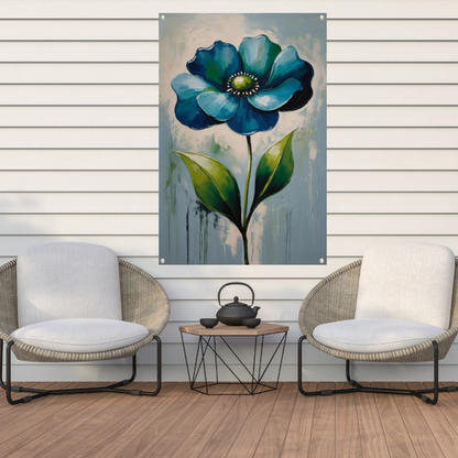 Impressionistische Blauwe Bloem tuinposter