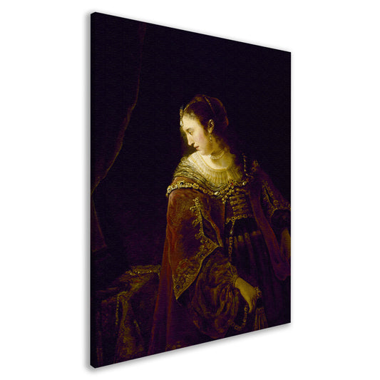Vrouw aan haar kaptafel - Ferdinand Bol canvas