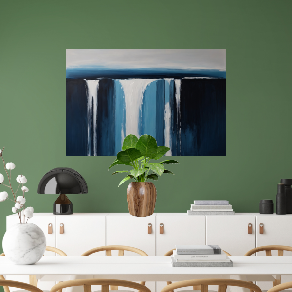 Abstracte Visie van een Serene Waterval poster