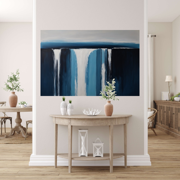 Abstracte Visie van een Serene Waterval poster