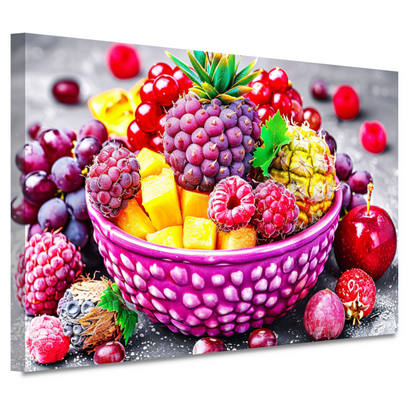 Levendige Fruitcompositie in Kleurrijke Schikking canvas