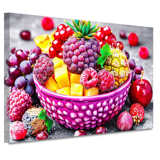 Levendige Fruitcompositie in Kleurrijke Schikking canvas