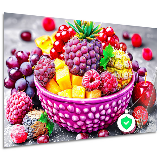 Levendige Fruitcompositie in Kleurrijke Schikking poster