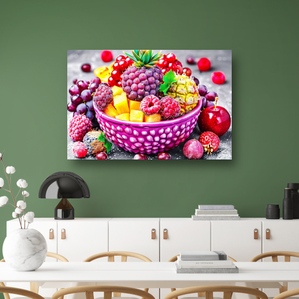 Levendige Fruitcompositie in Kleurrijke Schikking canvas