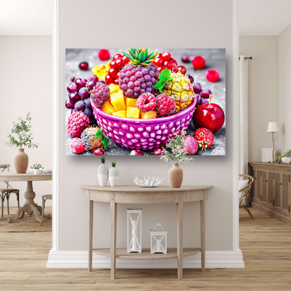 Levendige Fruitcompositie in Kleurrijke Schikking canvas
